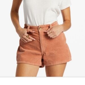 Billabong Free Fall orange Corduroy Shorts‎ size 28 new